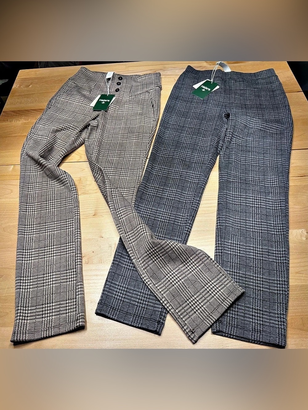 Halara Wide Leg Plaid Pants Houndstooth Plaid Wide Leg Pants Size XS NWT
